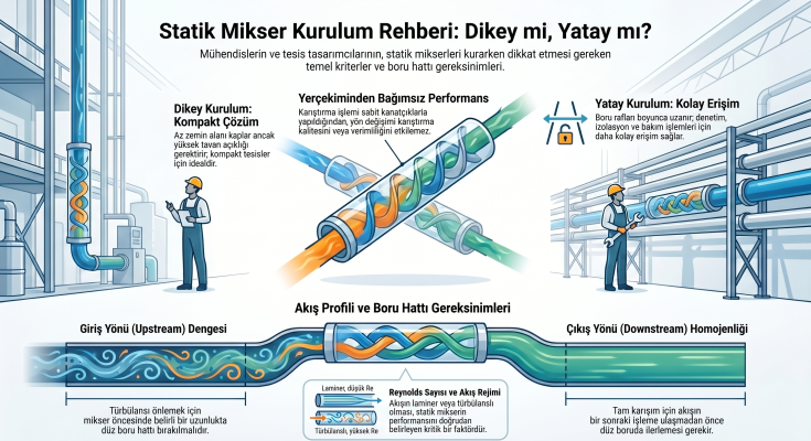 Endüstriyel Borulama Sistemlerinde Statik Mikser Entegrasyonu